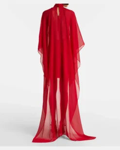 Kaftan Fini aus Seide Rot