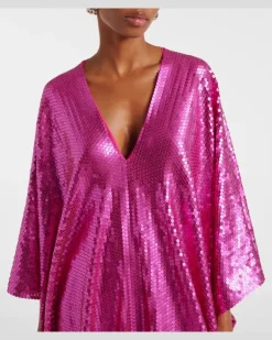 Kaftan Gala Disco mit Pailletten Rosa