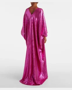 Kaftan Gala Disco mit Pailletten Rosa