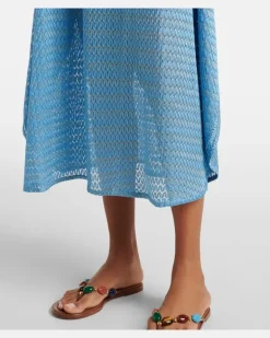 Kaftan June aus Lamé Blau