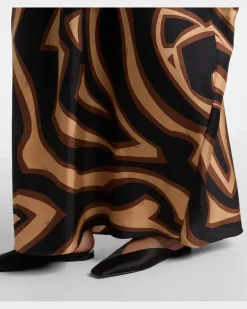 Kaftan Labirinto aus Seidensatin Braun