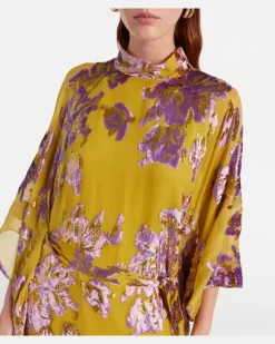 Kaftan Leonor mit Fil Coupé Gelb