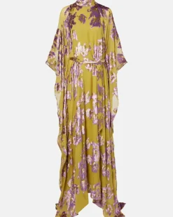 Kaftan Leonor mit Fil Coupé Gelb