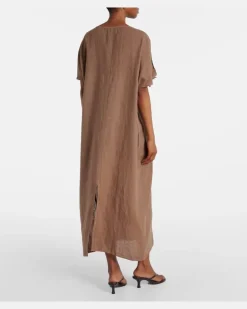 Kaftan Maeve aus Leinen Braun