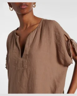 Kaftan Maeve aus Leinen Braun