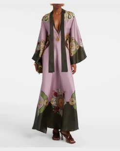 Kaftan Magnifico aus Seiden-Twill Multicolor