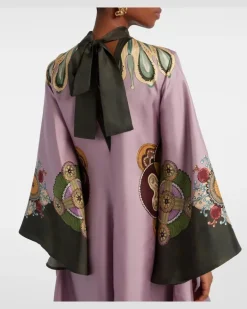 Kaftan Magnifico aus Seiden-Twill Multicolor