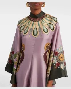 Kaftan Magnifico aus Seiden-Twill Multicolor