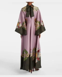 Kaftan Magnifico aus Seiden-Twill Multicolor