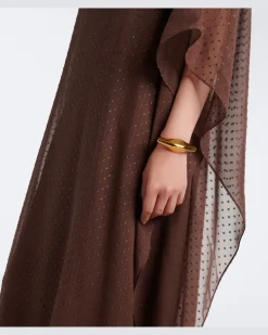 Kaftan Muscat aus Seiden-Crêpe Braun