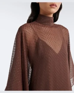 Kaftan Muscat aus Seiden-Crêpe Braun