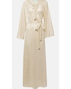 Kaftan Nina aus Häkelstrick Gold