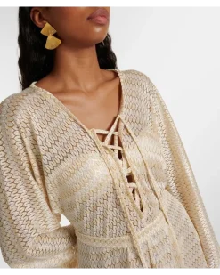 Kaftan Nina aus Häkelstrick Gold