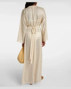 Kaftan Nina aus Häkelstrick Gold