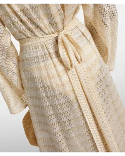 Kaftan Nina aus Häkelstrick Gold
