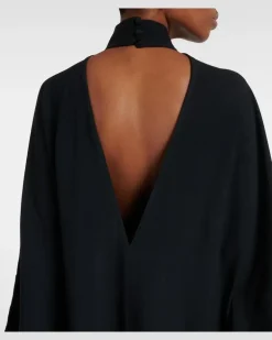 Kaftan OOO aus Crêpe-Cady Schwarz