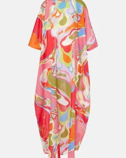 Kaftan Orchidee aus Baumwollmusselin Multicolor