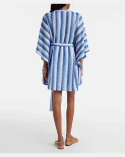 Kaftan Petra aus Häkelstrick Blau