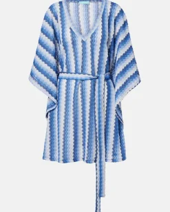 Kaftan Petra aus Häkelstrick Blau
