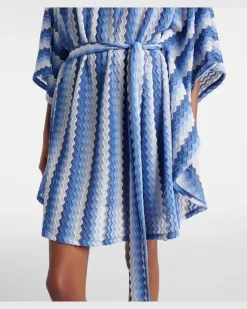 Kaftan Petra aus Häkelstrick Blau