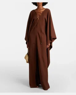 Kaftan Sahara aus Crêpe Braun