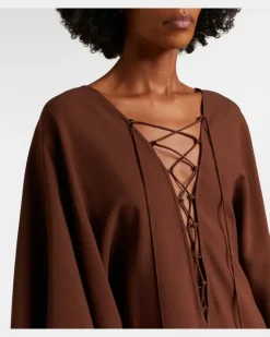Kaftan Sahara aus Crêpe Braun