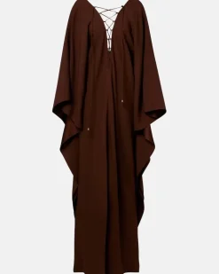 Kaftan Sahara aus Crêpe Braun