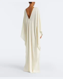 Kaftan Sahara aus Crêpe Cady Weiß