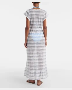 Kaftan Stevie aus Häkelstrick Weiß