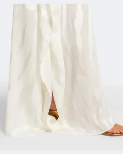 Kaftan Streep aus Fil Coupé Weiß