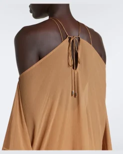 Kaftan Sza Sza Spirito mit Federn Beige