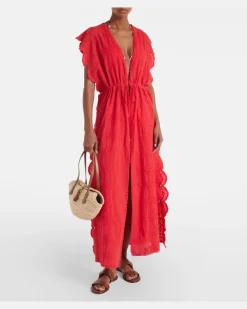 Kaftan Talitha aus Baumwolle Rot