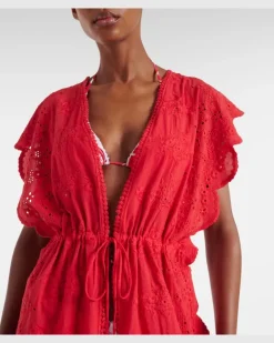 Kaftan Talitha aus Baumwolle Rot