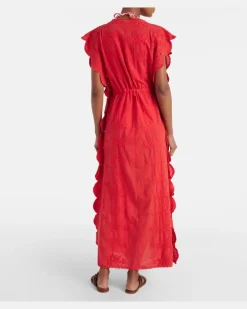 Kaftan Talitha aus Baumwolle Rot