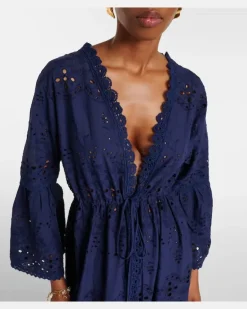 Kaftan Tallulah aus Baumwolle Blau