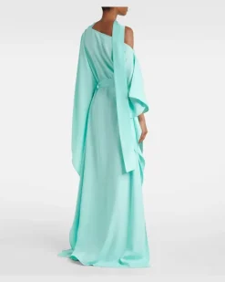 Kaftan Taylor aus Crêpe-Cady Blau