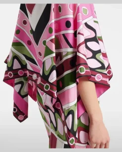 Kaftan Vivara aus Seidensatin Rosa