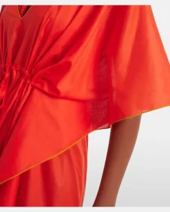 Kaftan Voilier aus Baumwoll-Voile Orange