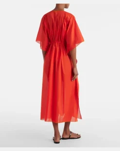 Kaftan Voilier aus Baumwoll-Voile Orange