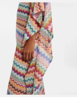 Kaftan Zigzag aus Häkelstrick Multicolor
