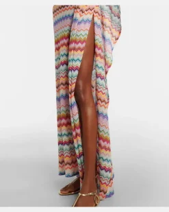 Kaftan Zigzag aus Häkelstrick Multicolor