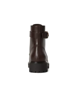 Kalbslederstiefelette Allyson mit Logo Brown