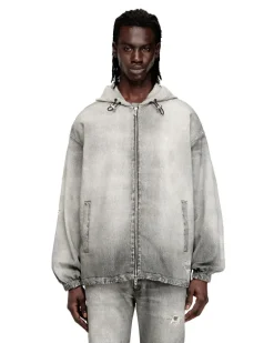 Kapuzenjacke aus Trompe-l'oeil-JoggJeans - Denim jacken - Herren - Grau