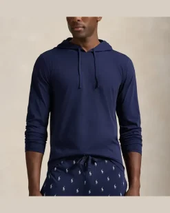 Kapuzenpullover aus Baumwolljersey Blue