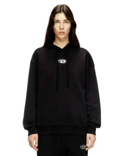 Kapuzenpullover mit Oval D-Logo mit Metall-Effekt - Sweatshirts - Damen - Schwarz