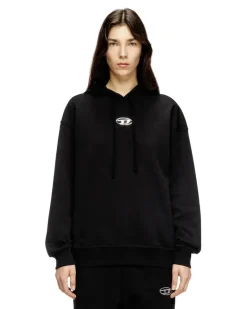 Kapuzenpullover mit Oval D-Logo mit Metall-Effekt - Sweatshirts - Damen - Schwarz
