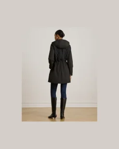 Kapuzen-Steppjacke mit Schornsteinkragen Black
