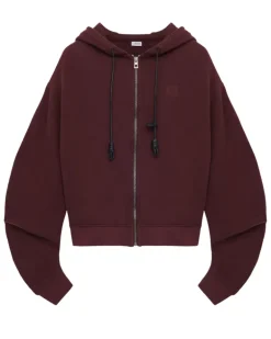 Kapuzensweatshirt Flamenco aus Wolle und Kaschmir Burgundy