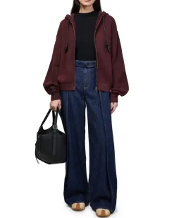 Kapuzensweatshirt Flamenco aus Wolle und Kaschmir Burgundy