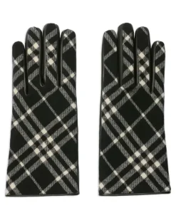Karierte Handschuhe aus Kaschmir - Schwarz
